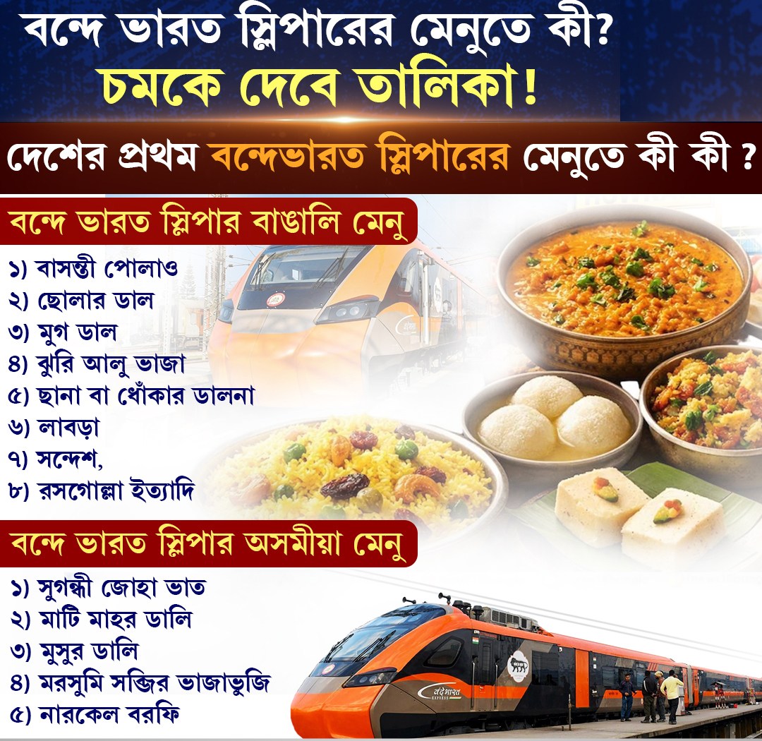 বন্দে ভারত এক্সপ্রেসে কী থাকছে খাবারের মেনু? যাত্রীদের চমকে দেবে দেশজ স্বাদের তালিকা