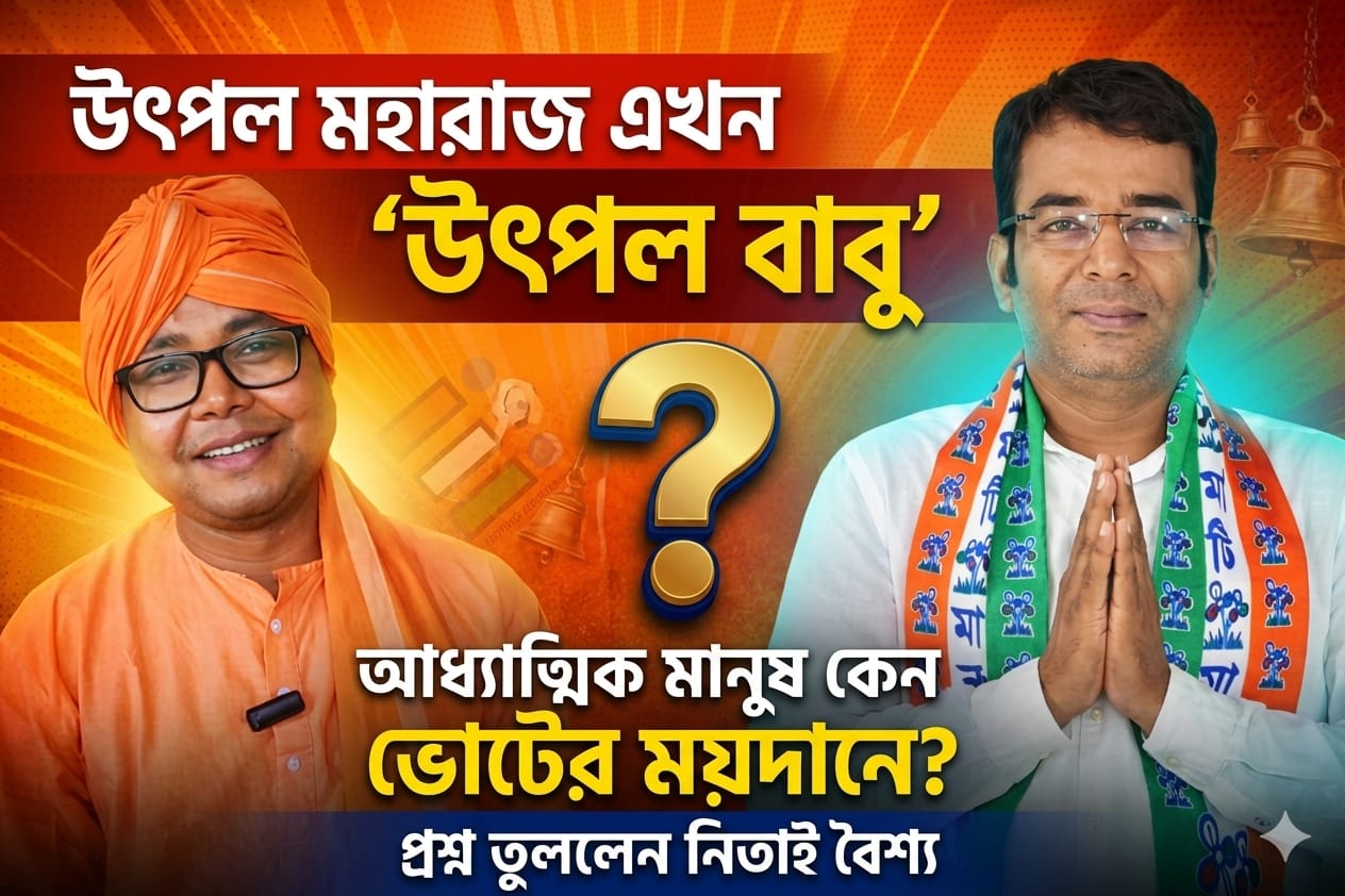 “উৎপল মহারাজ এখন ‘উৎপল বাবু’—আধ্যাত্মিক মানুষ কেন ভোটের ময়দানে? প্রশ্ন তুললেন নিতাই বৈশ্য”