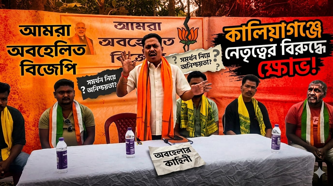 “আমরা অবহেলিত বিজেপি”—কালিয়াগঞ্জে দলীয় নেতৃত্বের বিরুদ্ধে রূপক রায়ের তোপ, সমর্থন নিয়ে অনিশ্চয়তার ইঙ্গিত