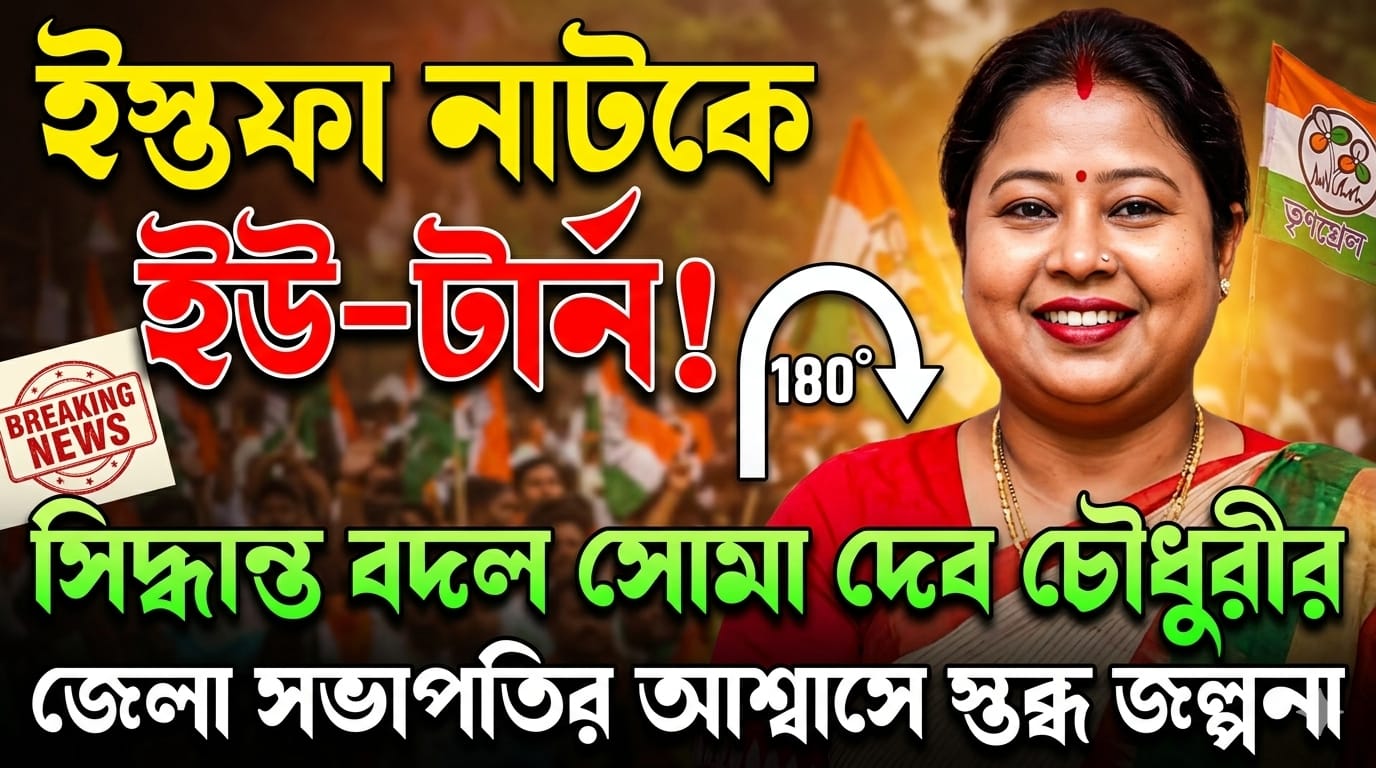 ইস্তফা নাটকে ইউ-টার্ন! জেলা সভাপতির আশ্বাসে সিদ্ধান্ত বদল সোমা দেব চৌধুরীর, স্তব্ধ জল্পনা