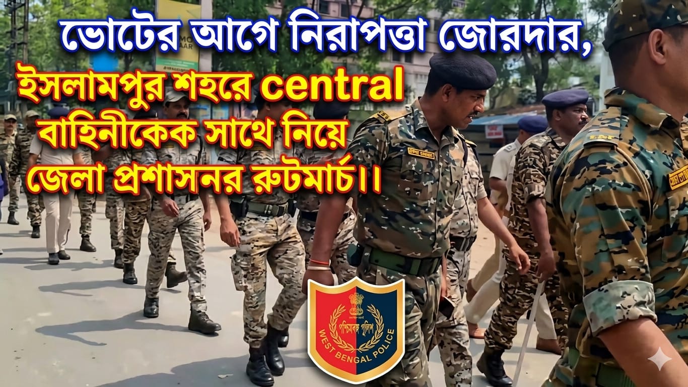 ভোটের আগে নিরাপত্তা জোরদার, ইসলামপুর শহরে রুটমার্চ