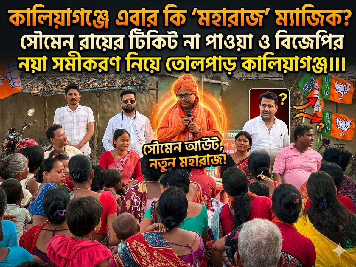 ​কালিয়াগঞ্জে এবার কি ‘মহারাজ’ ম্যাজিক? সৌমেন রায়ের টিকিট না পাওয়া ও বিজেপির নয়া সমীকরণ নিয়ে তোলপাড় কালিয়াগঞ্জ