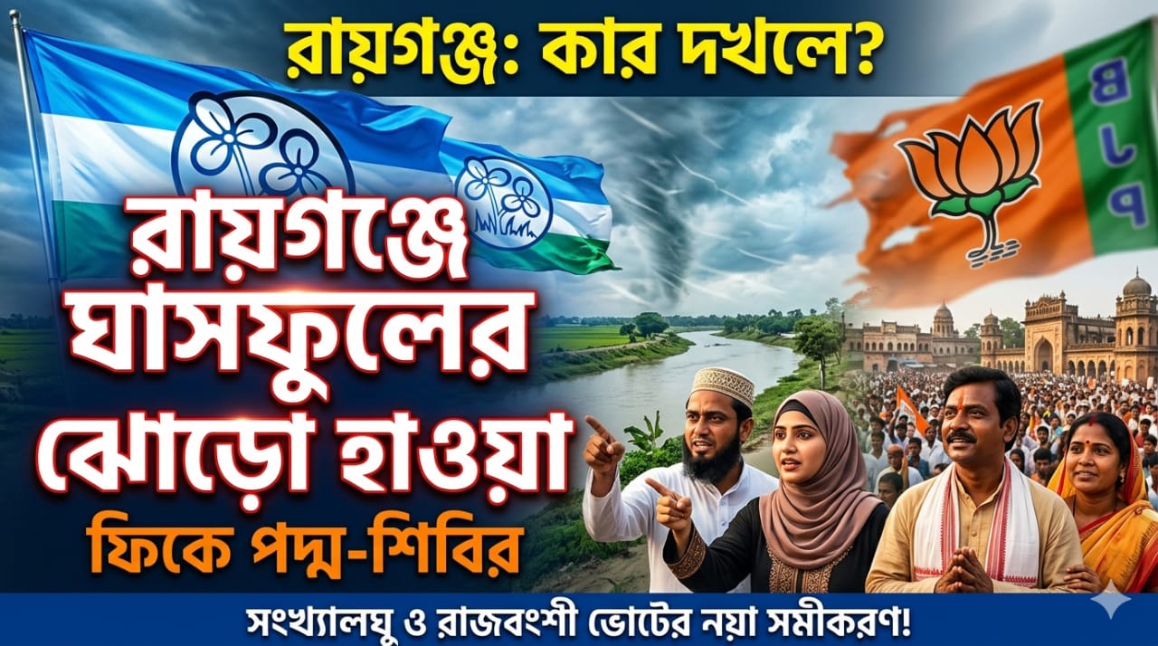রায়গঞ্জে ঘাসফুলের ঝোড়ো হাওয়া: ফিকে পদ্ম-শিবির, সংখ্যালঘু ও রাজবংশী ভোটে সমীকরণ বদলের ইঙ্গিত