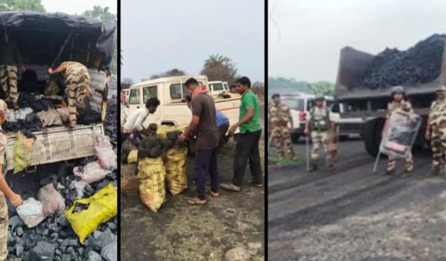 পশ্চিমবঙ্গ ও ঝাড়খন্ডে অভিযান চালিয়ে cisf ৪২৮ টনের বেশি কয়লা উদ্ধার করলো