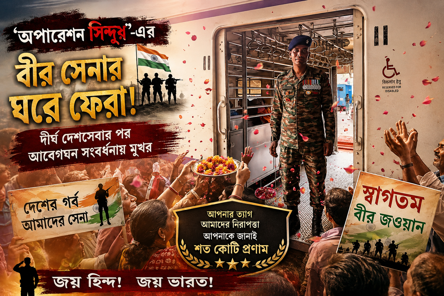 অপারেশন সিন্দুর’-এর বীর সেনার ঘরে ফেরা! দীর্ঘ দেশসেবার পর আবেগঘন সংবর্ধনায় মুখর
